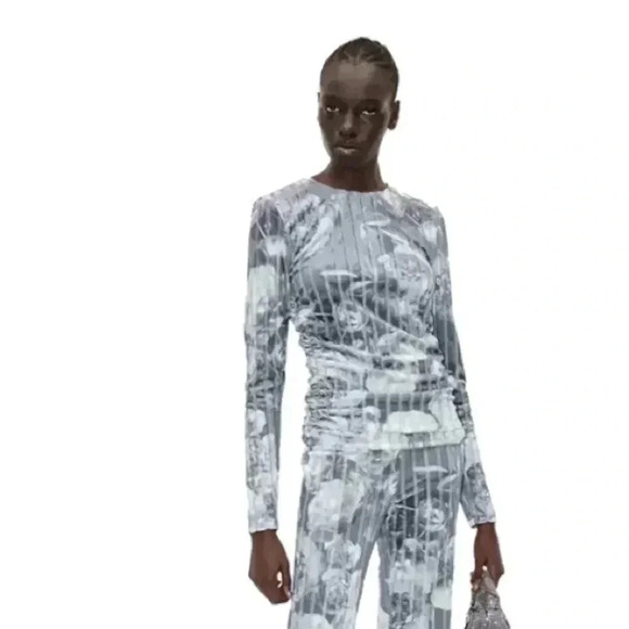 NWT Stine Goya Vanessa 1905 Striped Velvet Devore Metallized Peonies size XL - Picture 12 of 12